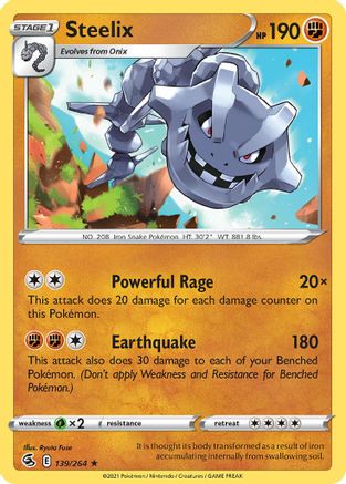 Steelix (139/264) (Theme Deck Exclusive) [Sword & Shield: Fusion Strike] - Trinity Hobby