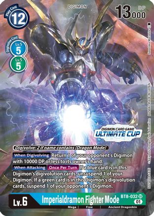 Imperialdramon Fighter Mode [BT8-032] (April Ultimate Cup 2022) [New Awakening Promos] - Trinity Hobby