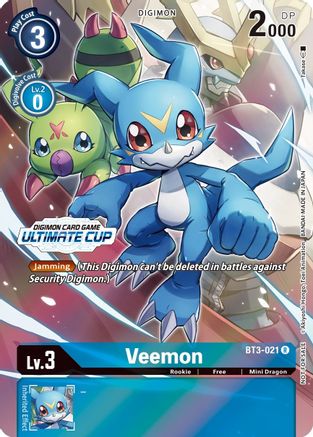 Veemon [BT3-021] (April Ultimate Cup 2022) [Release Special Booster Promos] - Trinity Hobby