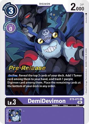 DemiDevimon [BT8-072] [New Awakening Pre-Release Cards] - Trinity Hobby