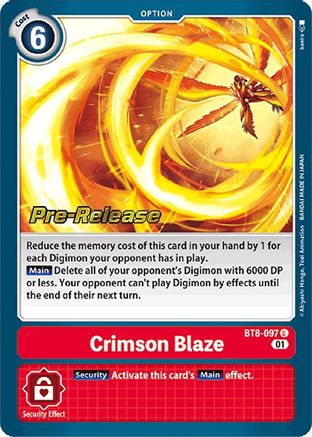 Crimson Blaze [BT8-097] [New Awakening Pre-Release Cards] - Trinity Hobby