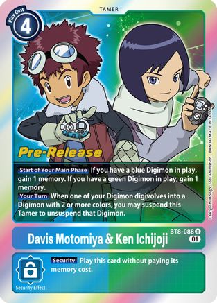Davis Motomiya & Ken Ichijoji [BT8-088] [New Awakening Pre-Release Cards] - Trinity Hobby