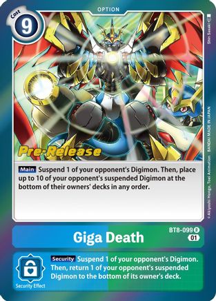 Giga Death [BT8-099] [New Awakening Pre-Release Cards] - Trinity Hobby