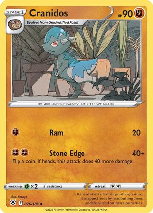Cranidos (076/189) [Sword & Shield: Astral Radiance] - Trinity Hobby