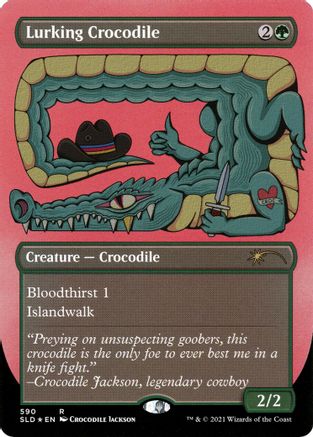 Lurking Crocodile (Foil Etched) (SLD-590) - [Secret Lair Drop Series] Foil - Trinity Hobby