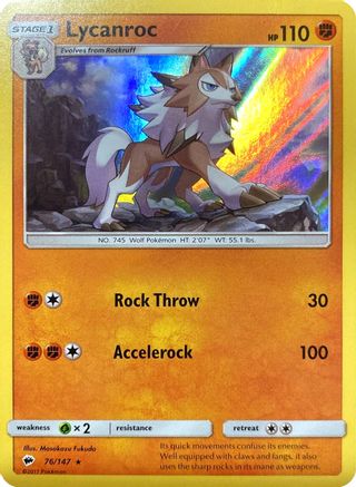 Lycanroc (Water Web Holo) - (076/147) Holofoil [Miscellaneous Cards & Products]