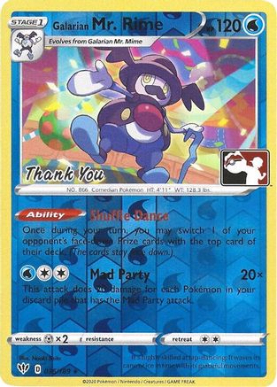Galarian Mr. Rime (Pokemon League) [Thank You] - (036/189) Reverse Holofoil [Miscellaneous Cards & Products]