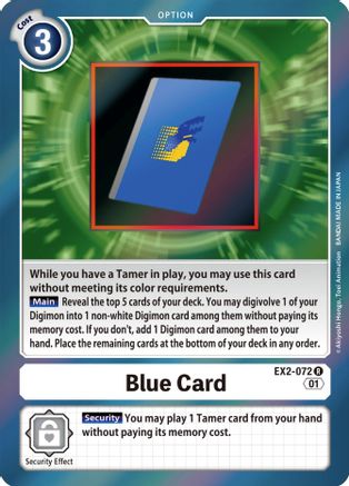 Blue Card [EX2-072] [Digital Hazard] - Trinity Hobby