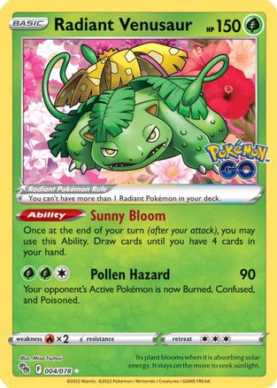 Radiant Venusaur (004/078) [Pokémon GO] - Trinity Hobby