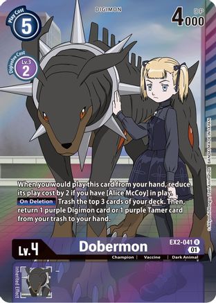Dobermon [EX2-041] (Alternate Art) [Digital Hazard] - Trinity Hobby