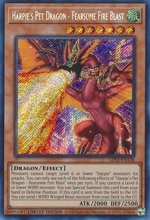 Harpie's Pet Dragon - Fearsome Fire Blast [LDS3-EN138] Secret Rare - Trinity Hobby