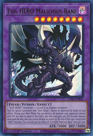 Evil HERO Malicious Bane [LDS3-EN033] Ultra Rare - Trinity Hobby