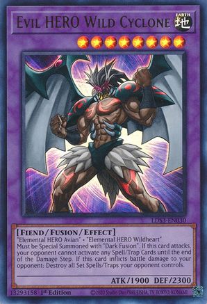 Evil HERO Wild Cyclone [LDS3-EN030] Ultra Rare - Trinity Hobby