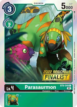 Parasaurmon [BT6-048] (2022 Championship Online Regional) (Online Finalist) [Double Diamond Promos] - Trinity Hobby