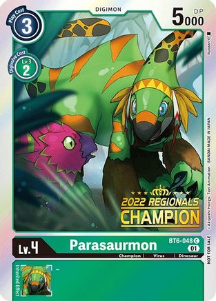 Parasaurmon [BT6-048] (2022 Championship Online Regional) (Online Champion) [Double Diamond Promos] - Trinity Hobby