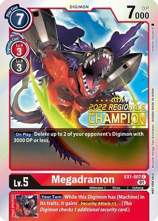 Megadramon [EX1-007] (2022 Championship Online Regional) (Online Champion) [Classic Collection Promos] - Trinity Hobby