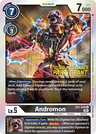 Andromon [EX1-048] (Championnat régional en ligne 2022) (Participant en ligne) [Promos de la collection classique] 