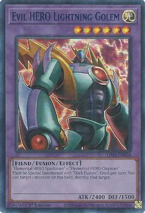Evil HERO Lightning Golem (Blue) [LDS3-EN028] Ultra Rare - Trinity Hobby