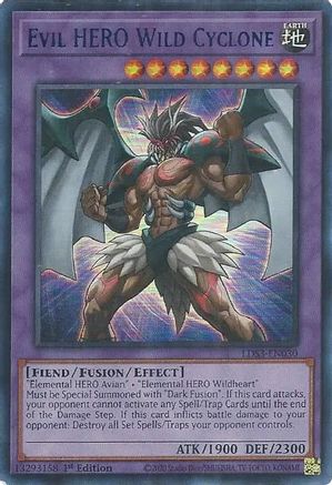 Evil HERO Wild Cyclone (Blue) [LDS3-EN030] Ultra Rare - Trinity Hobby