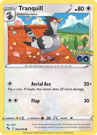 Tranquill (062/078) [Pokémon GO] - Trinity Hobby