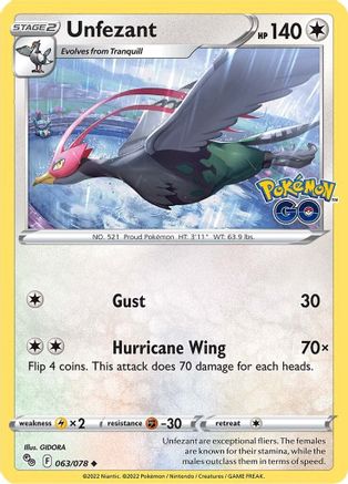 Unfezant (063/078) [Pokémon GO] - Trinity Hobby