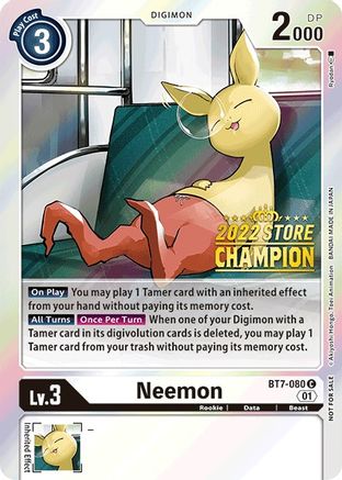 Neemon [BT7-080] (2022 Store Champion) [Next Adventure Promos] - Trinity Hobby