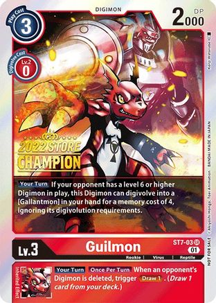 Guilmon [ST7-03] (2022 Store Champion) [Starter Deck: Gallantmon Promos] - Trinity Hobby