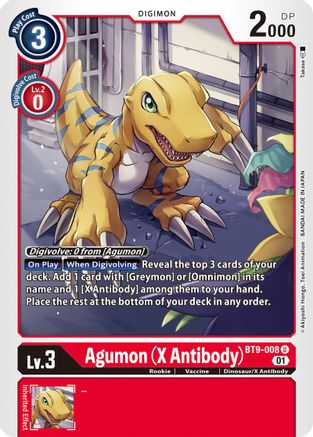 Agumon (X Antibody) [BT9-008] [X Record] - Trinity Hobby