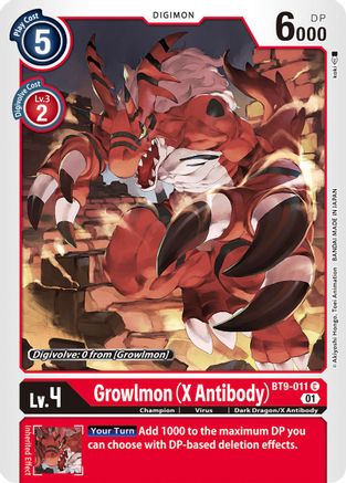 Growlmon (Anticorps X) [BT9-011] [Enregistrement X] 