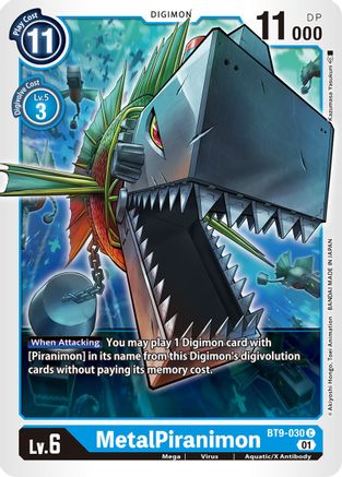 MetalPiranimon [BT9-030] [X Record] - Trinity Hobby