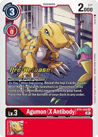 Agumon (X Antibody) [BT9-008] [X Record Pre-Release Promos] - Trinity Hobby