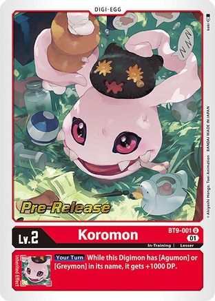 Koromon [BT9-001] [X Record Pre-Release Promos] - Trinity Hobby