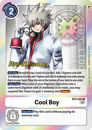 Cool Boy [BT9-092] [X Record Pre-Release Promos] - Trinity Hobby
