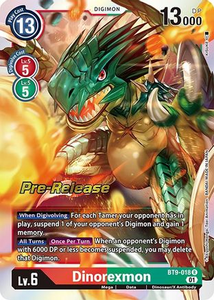Dinorexmon [BT9-018] [X Record Pre-Release Promos] - Trinity Hobby