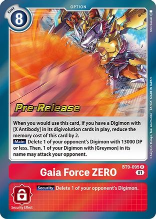 Gaia Force ZERO [BT9-095] [X Record Pre-Release Promos] - Trinity Hobby