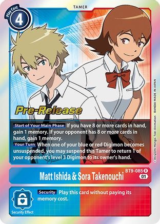 Matt Ishida & Sora Takenouchi [BT9-085] [X Record Pre-Release Promos] - Trinity Hobby