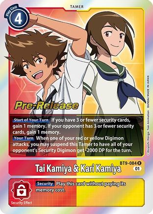Tai Kamiya & Kari Kamiya [BT9-084] [X Record Pre-Release Promos] - Trinity Hobby
