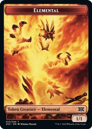 Elemental // Phyrexian Golem Double-Sided Token  [Foil]  (2X2-13 // 21) - [Double Masters 2022]