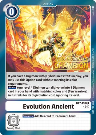 Evolution Ancient [BT7-110] (2022 Championship Offline Regional) (Online Champion) [Next Adventure Promos] - Trinity Hobby