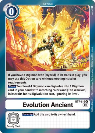 Evolution Ancient [BT7-110] (2022 Championship Offline Regional) (Online Participant) [Next Adventure Promos] - Trinity Hobby
