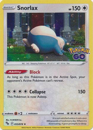 Snorlax (Cosmos Holo) - (055/078) Holofoil [Miscellaneous Cards & Products]