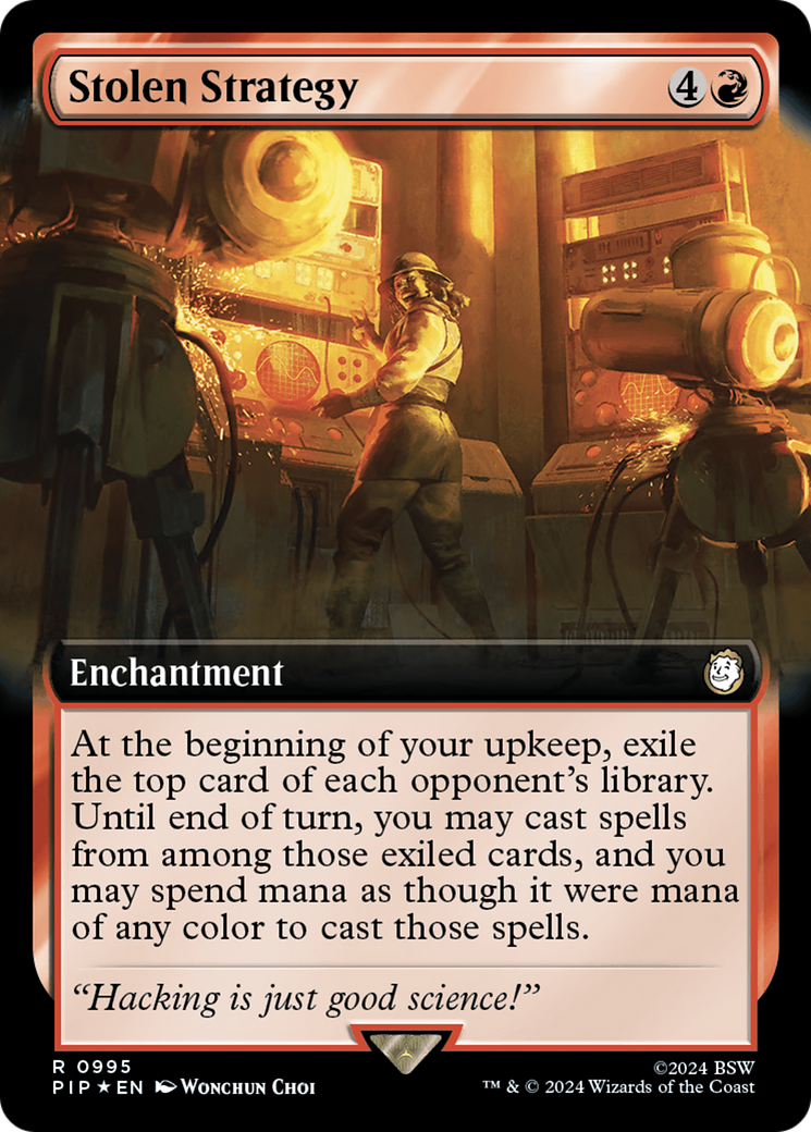 Stolen Strategy (Extended Art) (Surge Foil) [Fallout] - Trinity Hobby