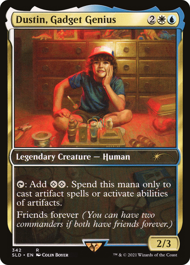 Hargilde, Kindly Runechanter  [Foil]  (SLD-342) - [Secret Lair Drop] / Dustin, Gadget Genius - Trinity Hobby