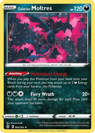 Galarian Moltres (Cosmos Holo) - (093/203) [Miscellaneous Cards & Products]