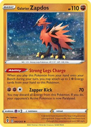Galarian Zapdos (Cosmos Holo) - (082/203) [Miscellaneous Cards & Products]