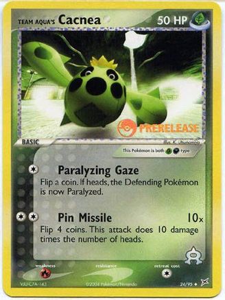 Team Aqua's Cacnea (Prerelease) - (024/95) Holofoil [Miscellaneous Cards & Products]