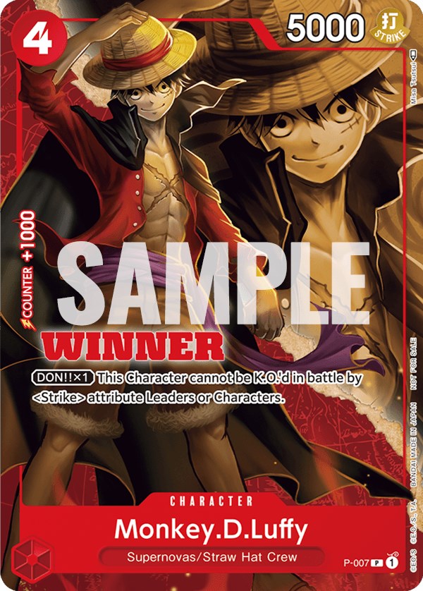 Monkey.D.Luffy - P-007 (Winner Pack Vol. 1) (P-007) - [One Piece Promotion Cards] - Trinity Hobby