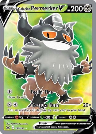 Galarian Perrserker V (183/196) [Sword & Shield: Lost Origin] - Trinity Hobby