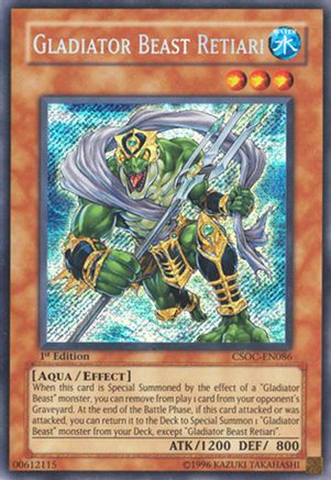Gladiator Beast Retiari [CSOC-EN086] Secret Rare - Trinity Hobby