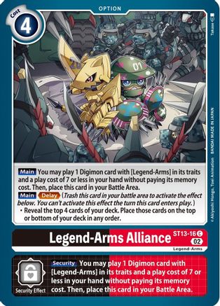 Legend-Arms Alliance [ST13-16] [Starter Deck: Ragnaloardmon] - Trinity Hobby